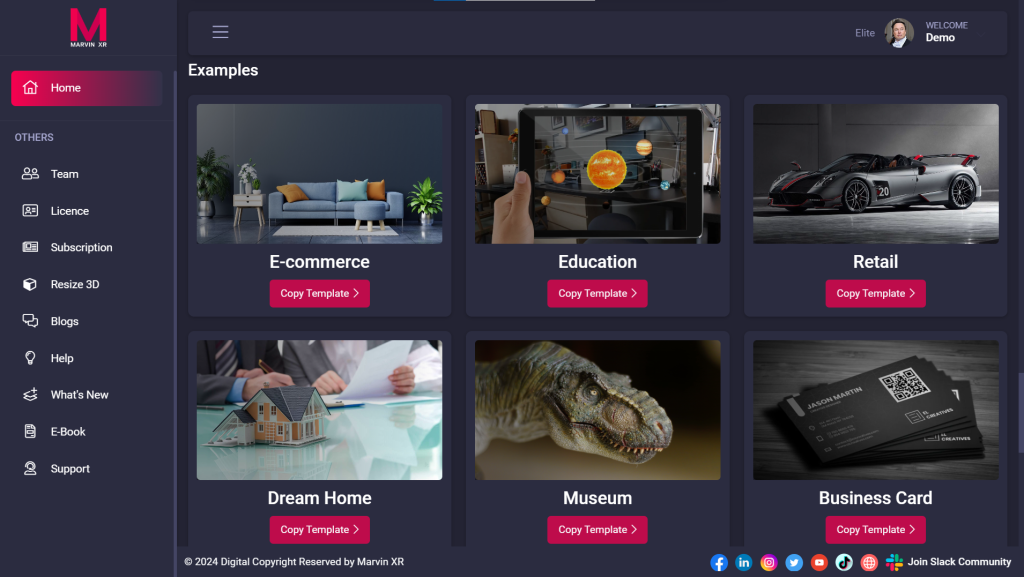 New Template Design will help you to get better WebAR experience