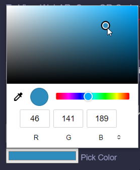 RGB pallete for color choice